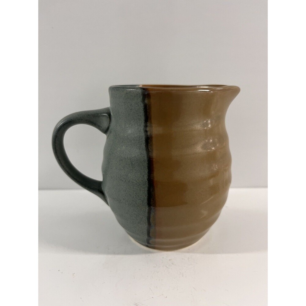 Small Sango Pitcher Blue And Brown Glaze